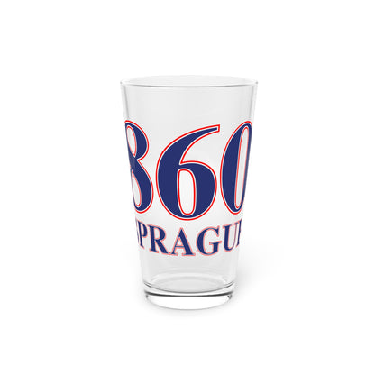 860 Sprague Red, White & Blue Pint Glass, 16oz