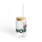Love Norwalk Glass Can with Straw and Lid, 16oz