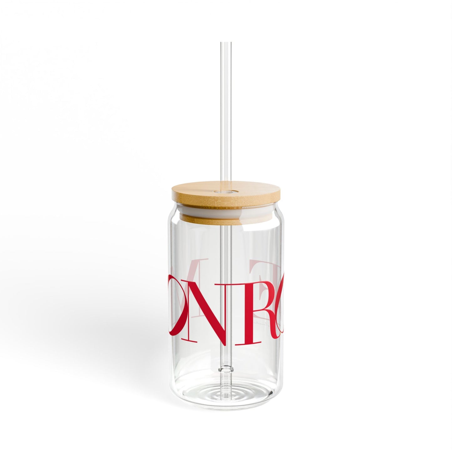 41 Tilt Monroe Glass Can with Straw and Lid, 16oz