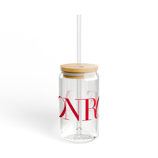 41 Tilt Monroe Glass Can with Straw and Lid, 16oz
