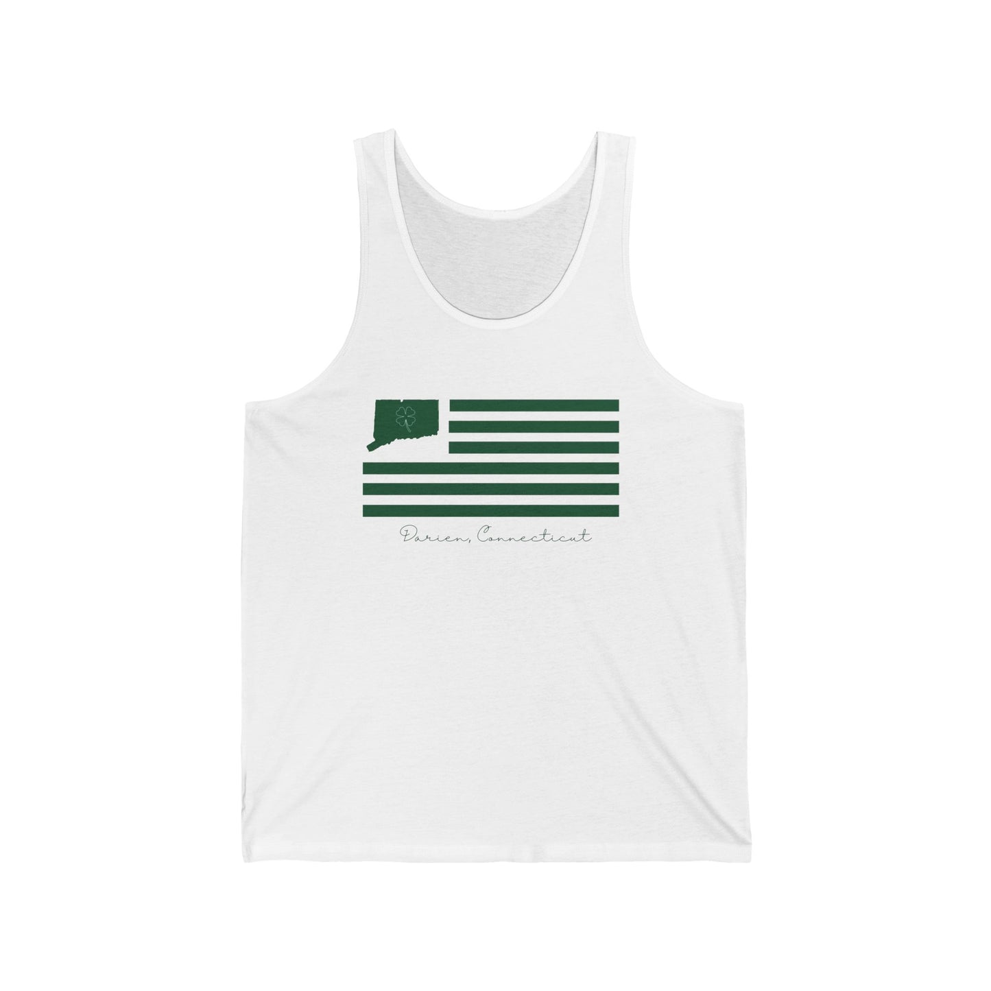 Darien Connecticut St Patrick’s Day Flag Unisex Jersey Tank Top