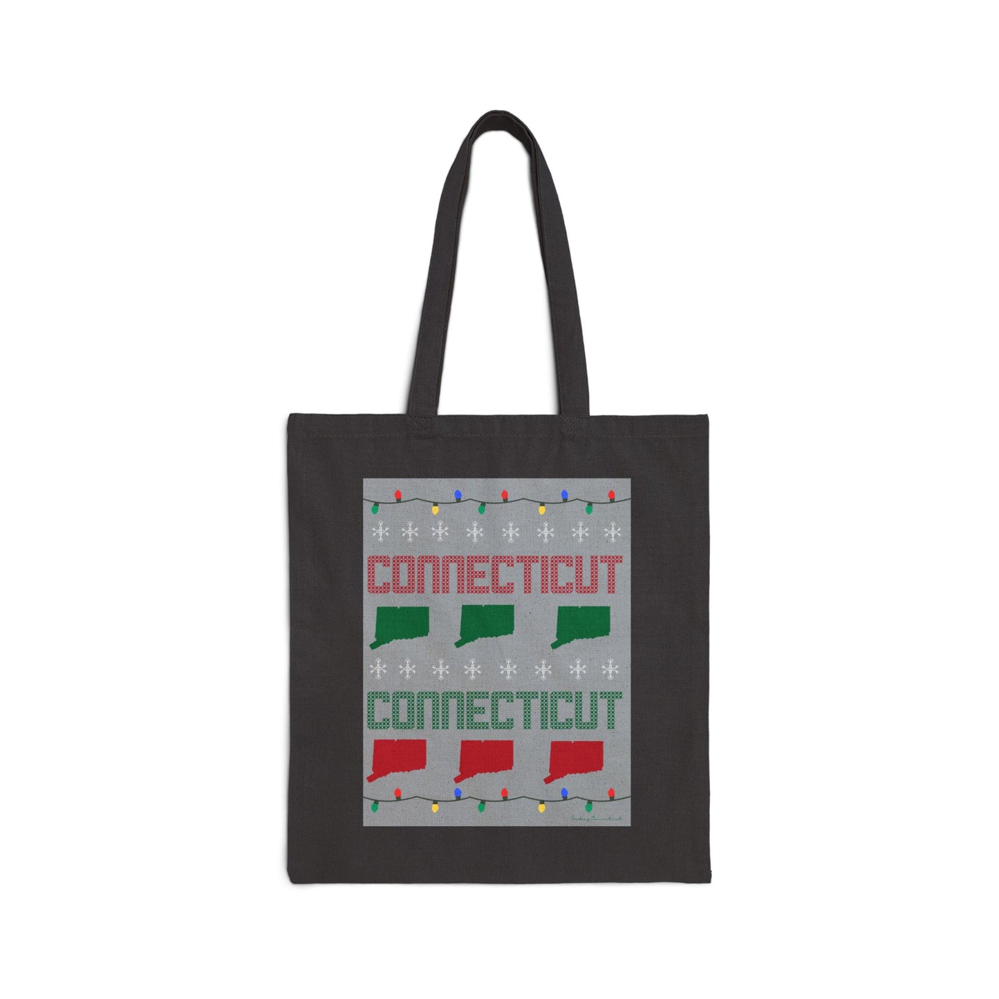 Connecticut Ugly Holiday Cotton Canvas Tote Bag