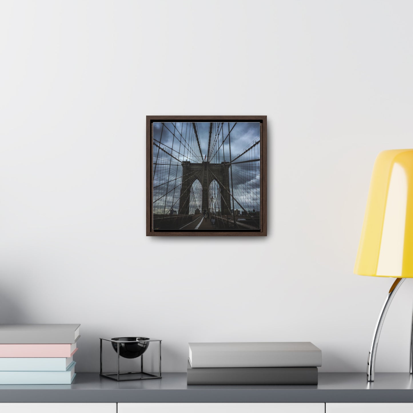 In the middle of the bridge Gallery Canvas Wraps, Square Frame