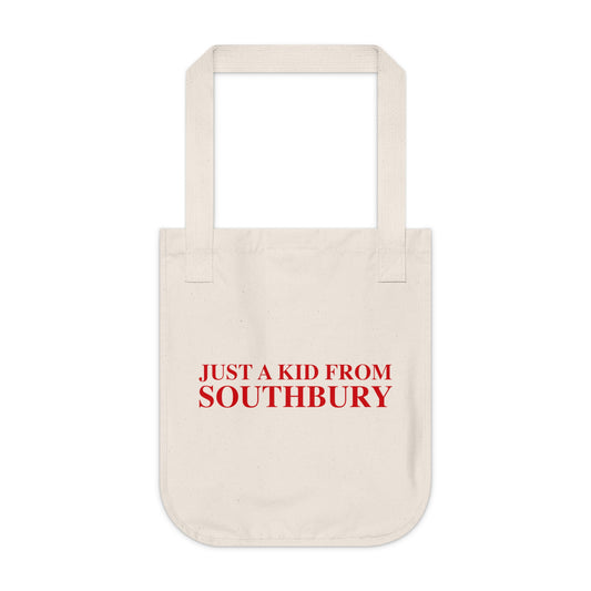 Just a kid from Southbury Organic Canvas Tote Bag