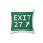 Vintage Exit 27 Merritt Parkway Sign Spun Polyester Square Pillow