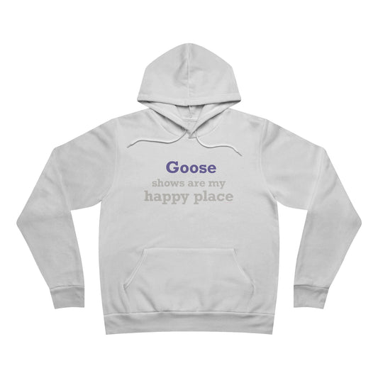 Goose Shows Are My Happy Place  - Gray & Purple Unisex Sponge Fleece Pullover Hoodie