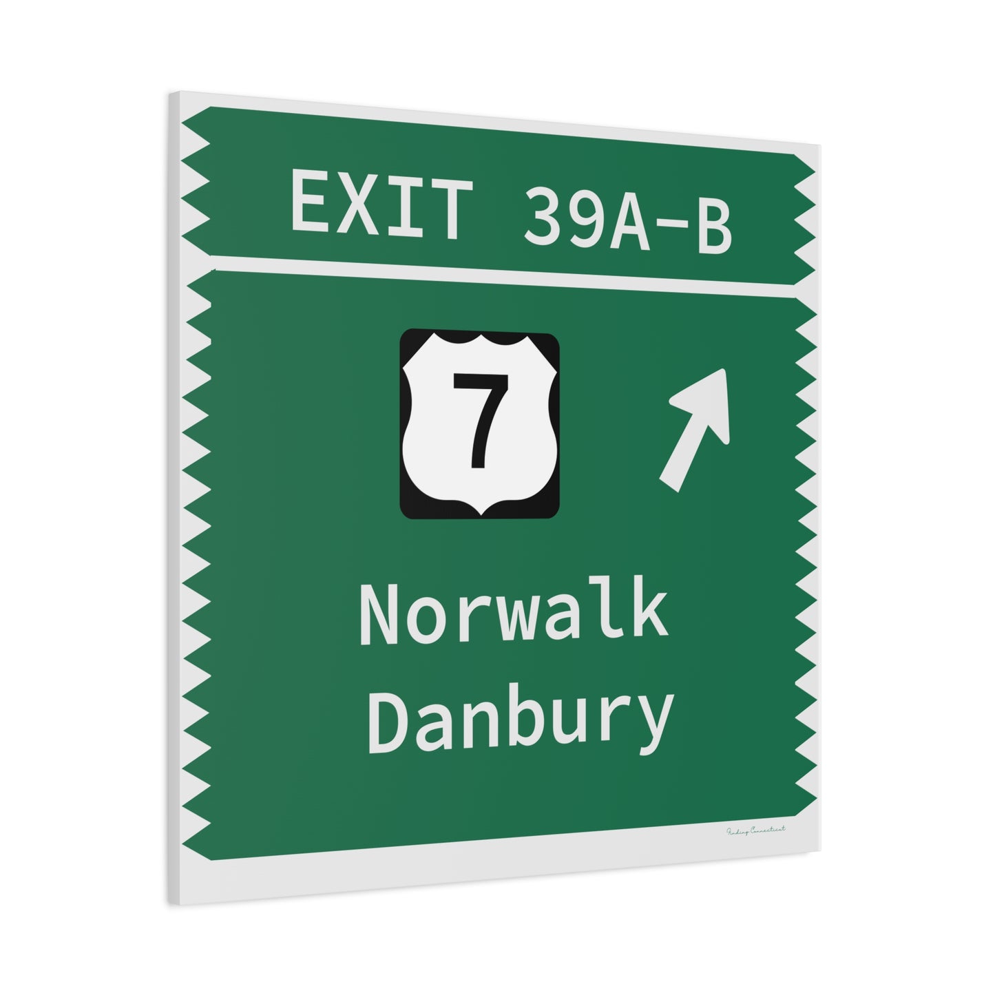 Vintage Merritt Parkway Exit 39 A-B SignMatte Canvas, Stretched, 1.25"