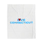 Love Connecticut Velveteen Plush Blanket