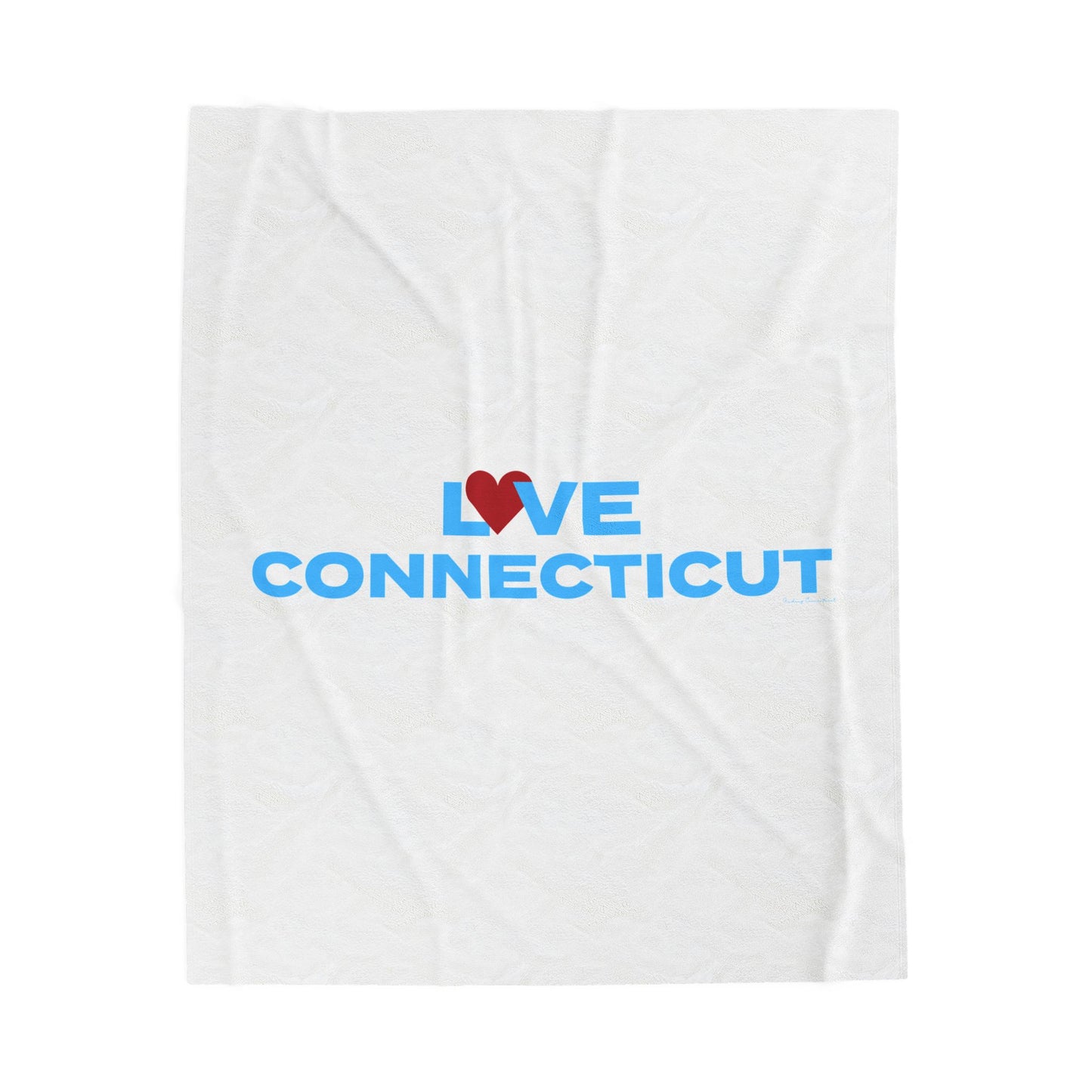 Love Connecticut Velveteen Plush Blanket