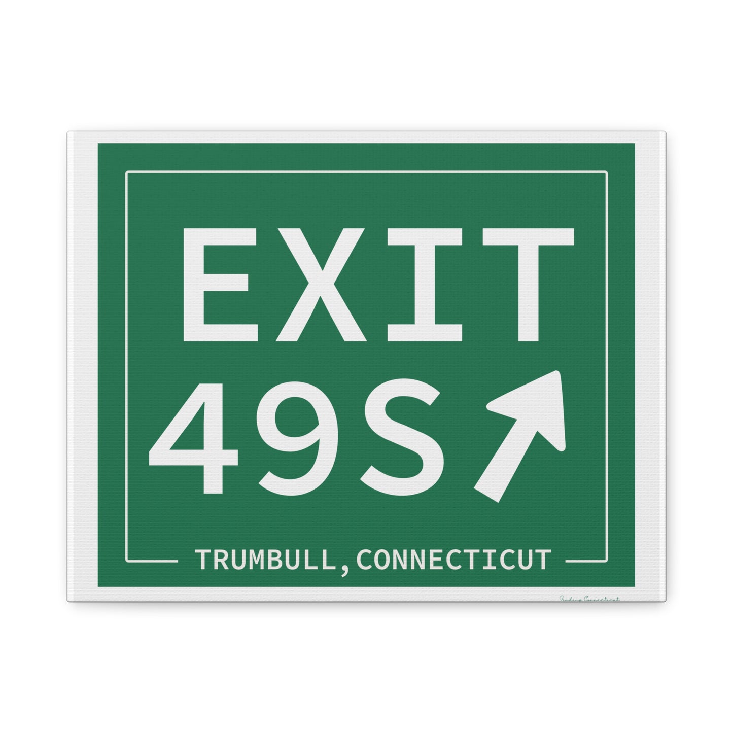Vintage Exit 49S  Merritt Parkway Sign Matte Canvas, Stretched, 1.25"