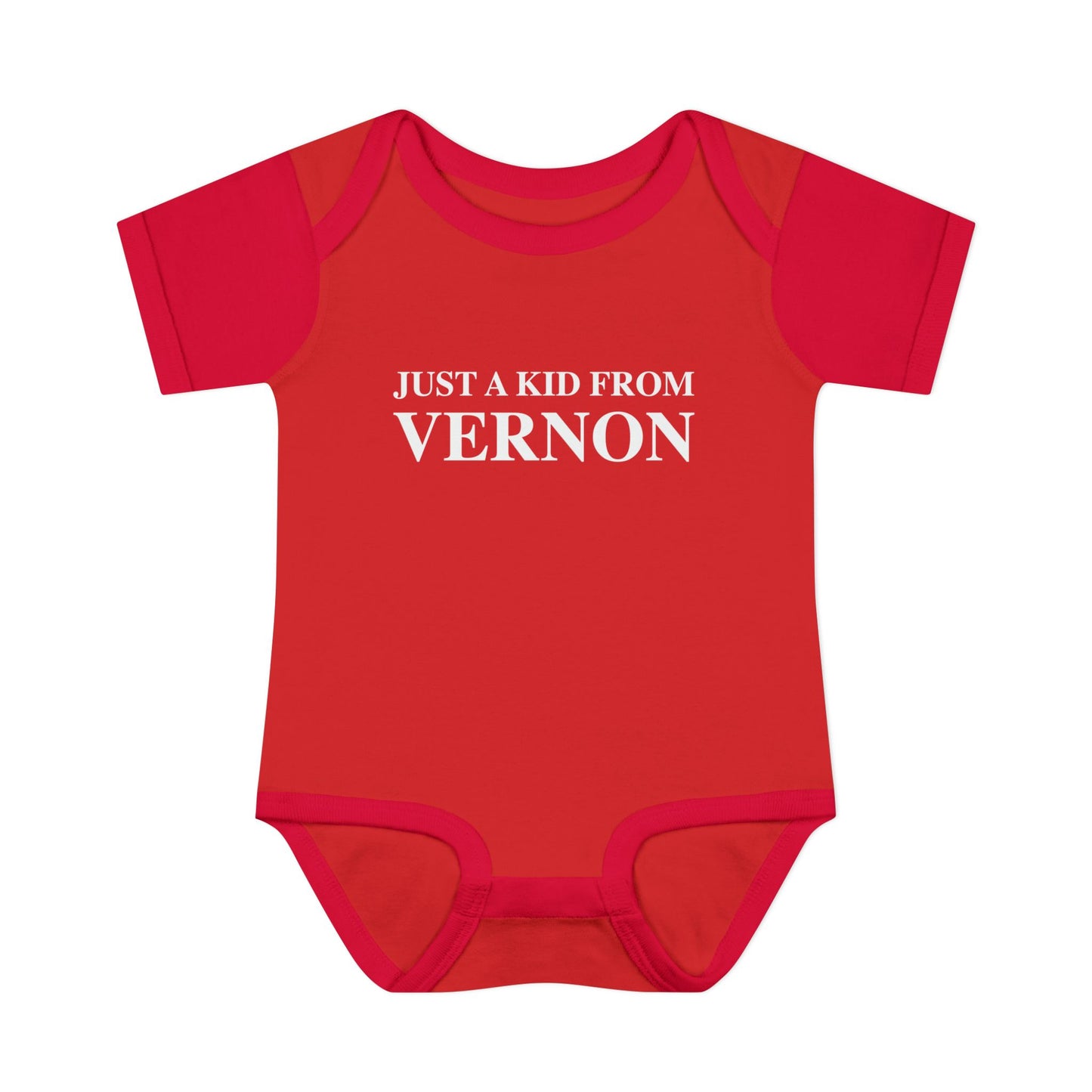 Just a kid from Vernon Infant Baby Rib Bodysuit