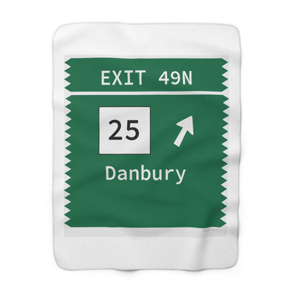 Vintage Merritt Parkway Exit 49N Sign Sherpa Fleece Blanket