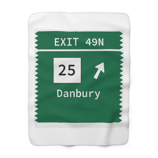 Vintage Merritt Parkway Exit 49N Sign Sherpa Fleece Blanket
