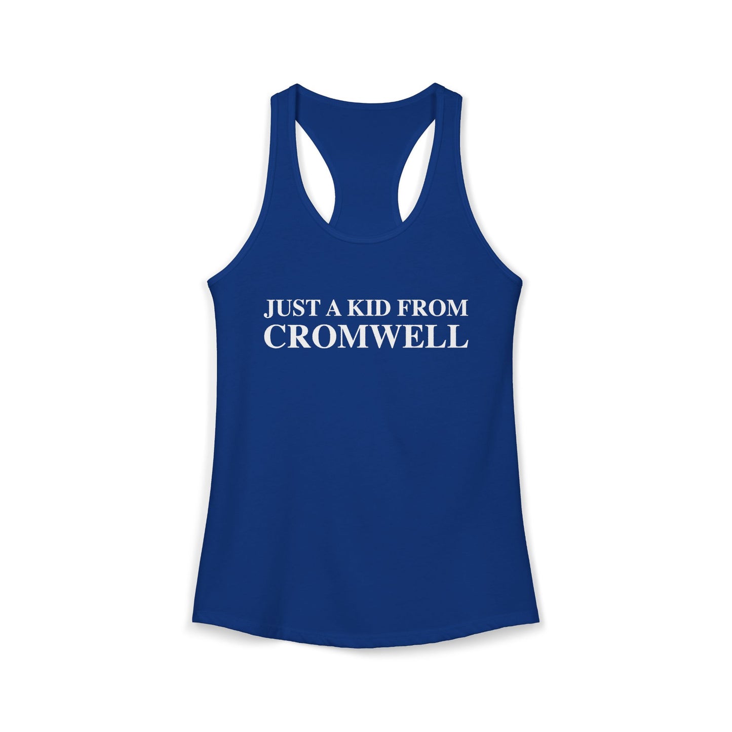 Just a kid from Cromwell Women's Ideal Racerback Tank Top