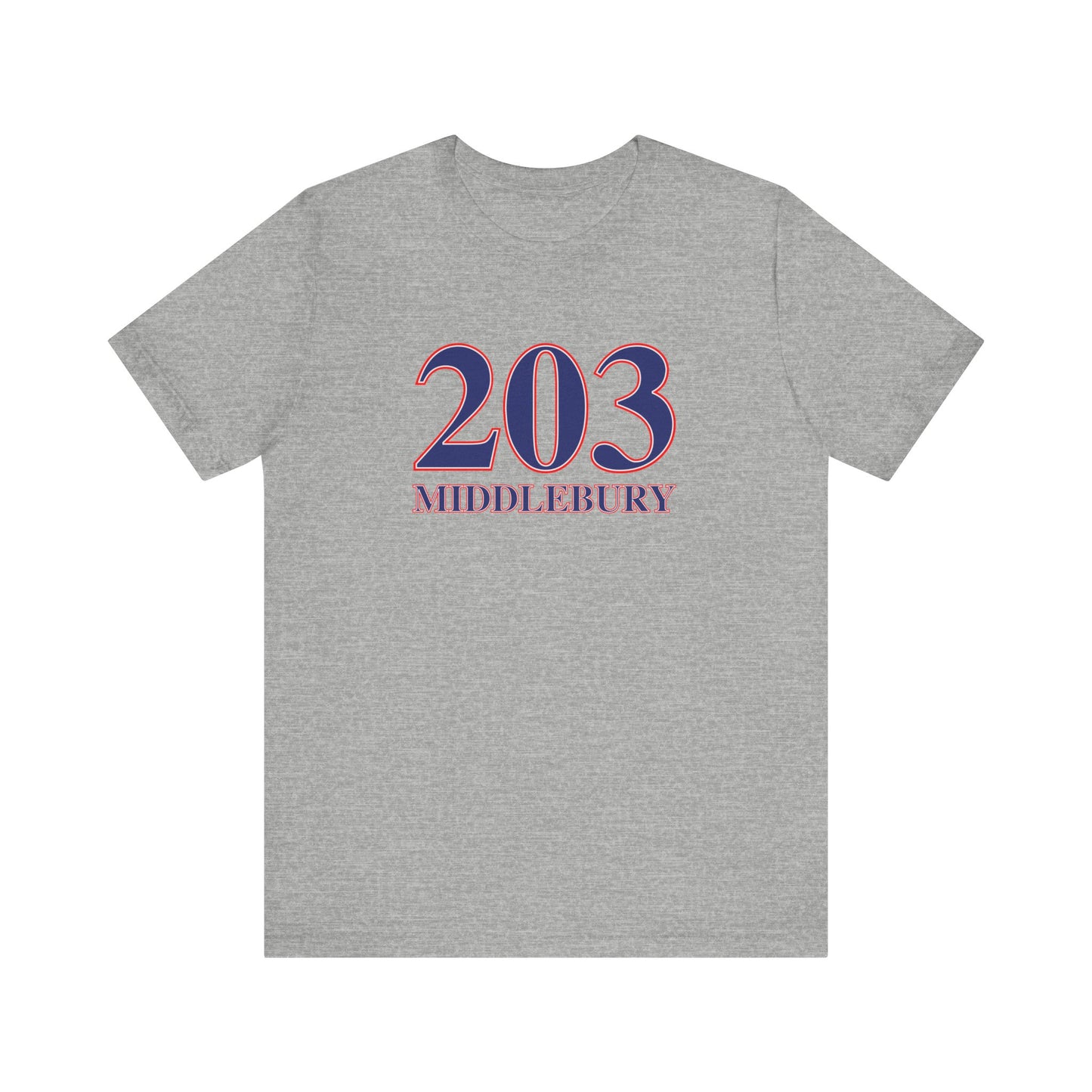 203 Middlebury Red White & Blue Unisex Jersey Short Sleeve T-Shirt