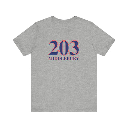 203 Middlebury Red White & Blue Unisex Jersey Short Sleeve T-Shirt