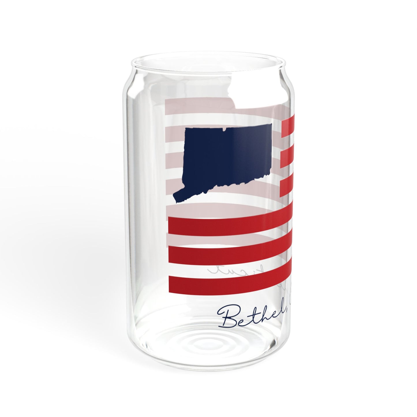 Bethel Connecticut Flag Sipper Glass, 16oz