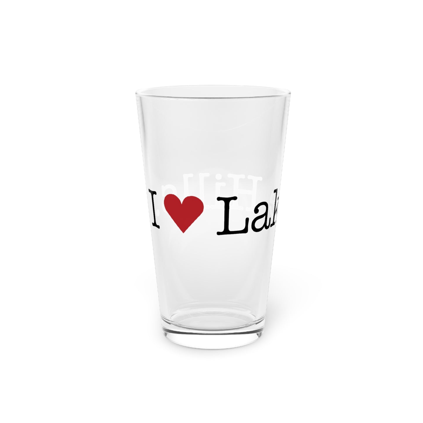I Heart Lake Hills. Pint Glass, 16oz