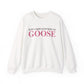 Just a kid listening to Goose - Pink & Espresso Unisex Heavy Blend™ Crewneck Sweatshirt