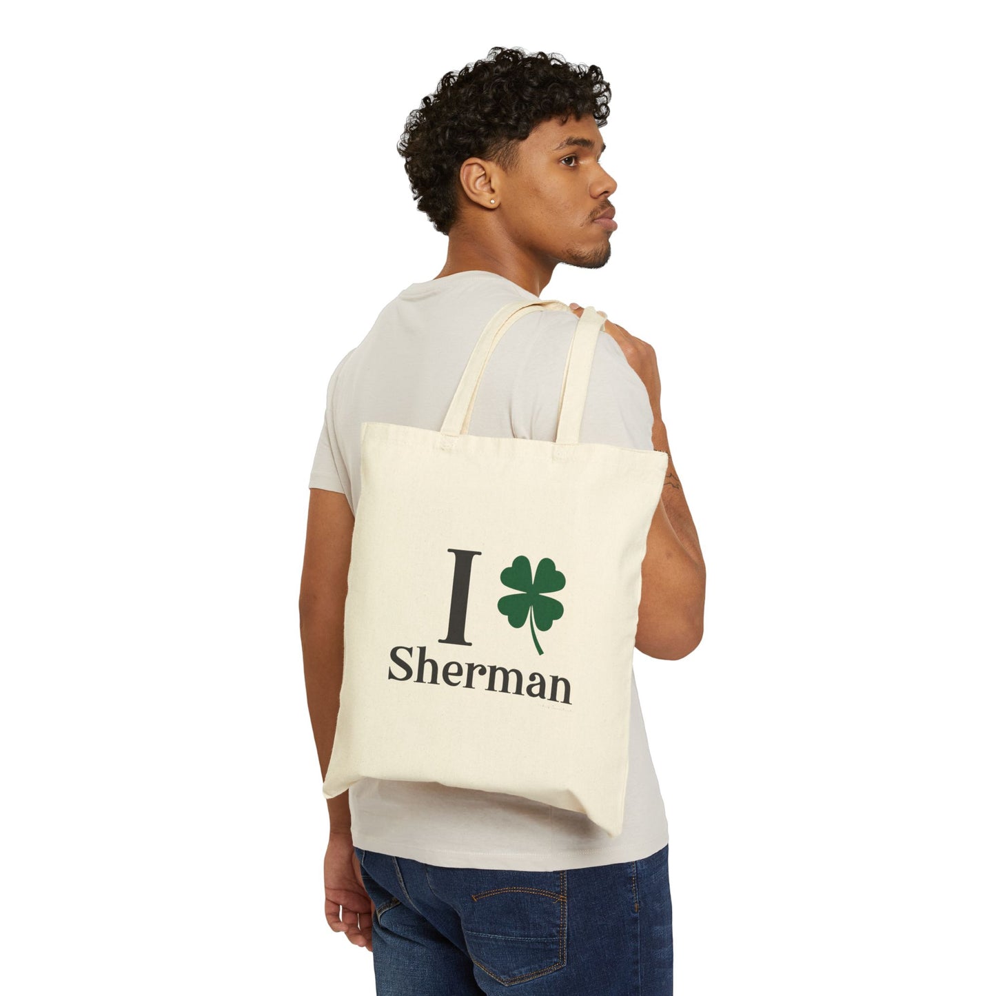 I Clover Sherman Cotton Canvas Tote Bag