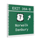 Vintage Merritt Parkway Exit 39 A-B SignMatte Canvas, Stretched, 1.25"