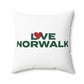 Love Norwalk Spun Polyester Square Pillow