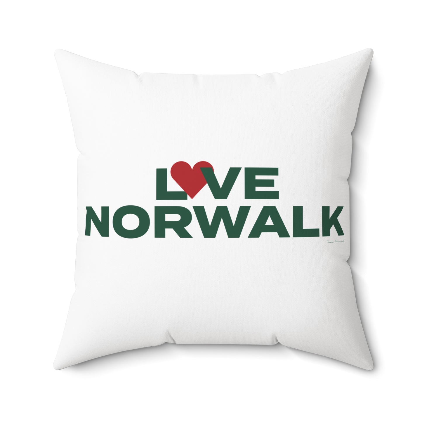Love Norwalk Spun Polyester Square Pillow
