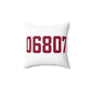 06807 - Greenwich Connecticut Zip Code Spun Polyester Square Pillow