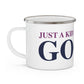 Just a kid listening to Goose - Blue & Purple Enamel Camping Mug