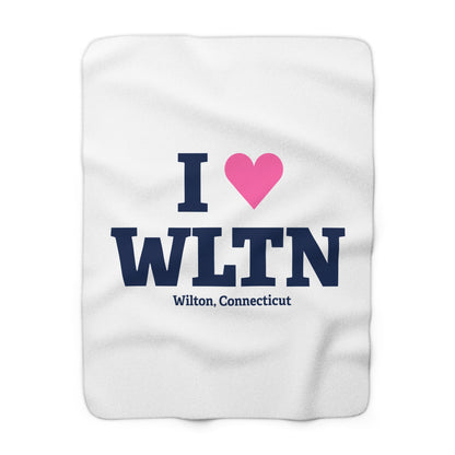 I Heart WLTN Sherpa Fleece Blanket