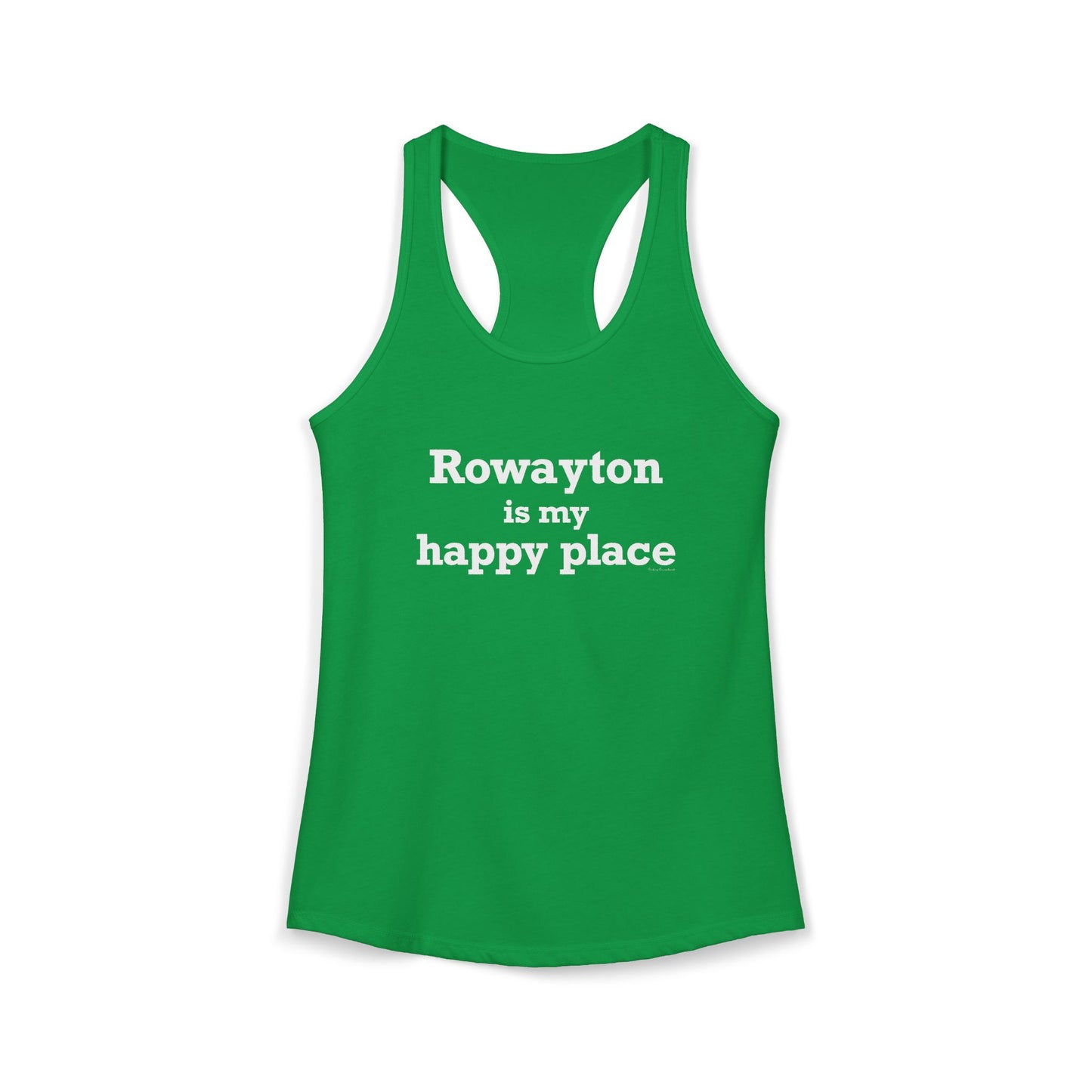 Rowayton is My Happy Place Women's Ideal Racerback Tank Top