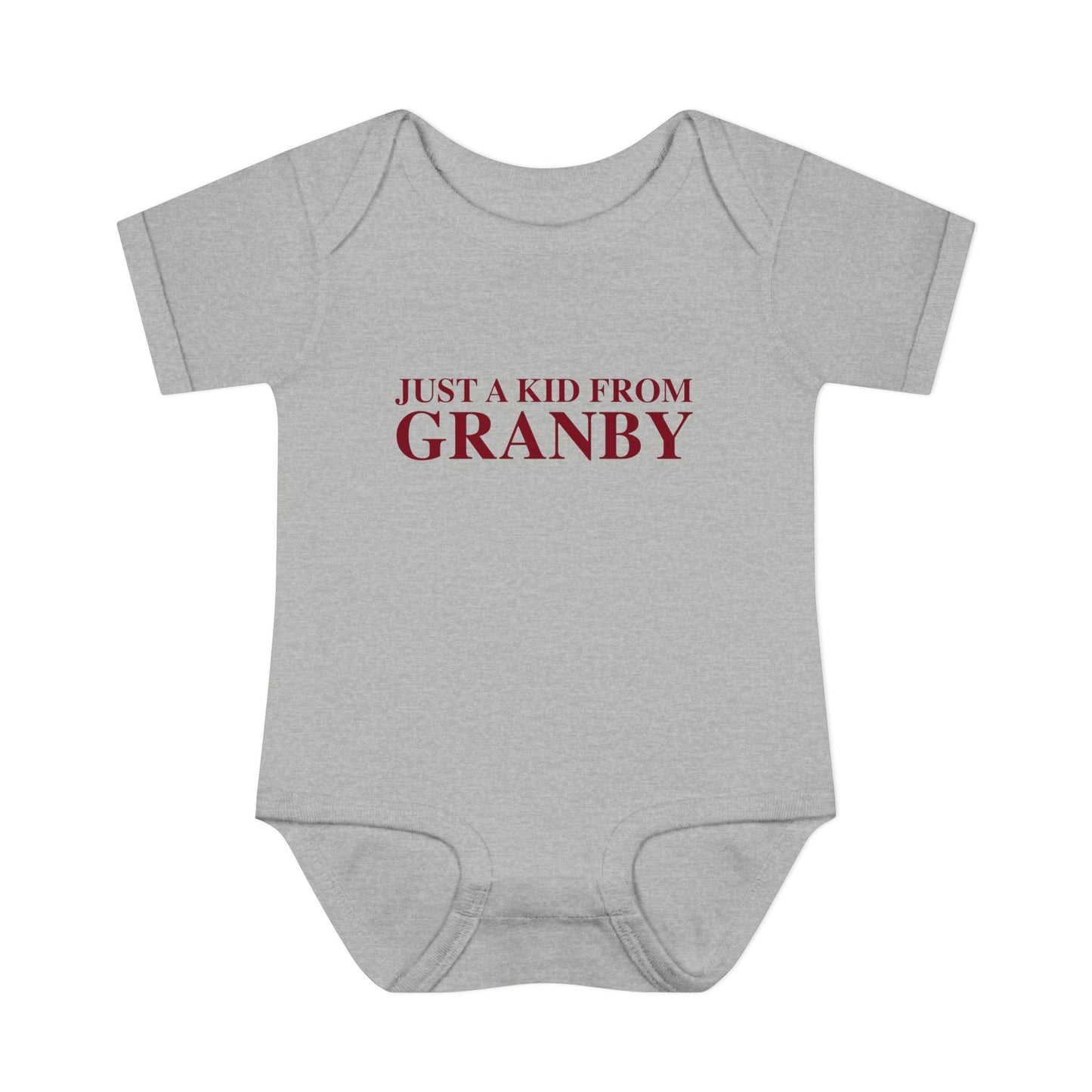 Just a kid from Granby Infant Baby Rib Bodysuit