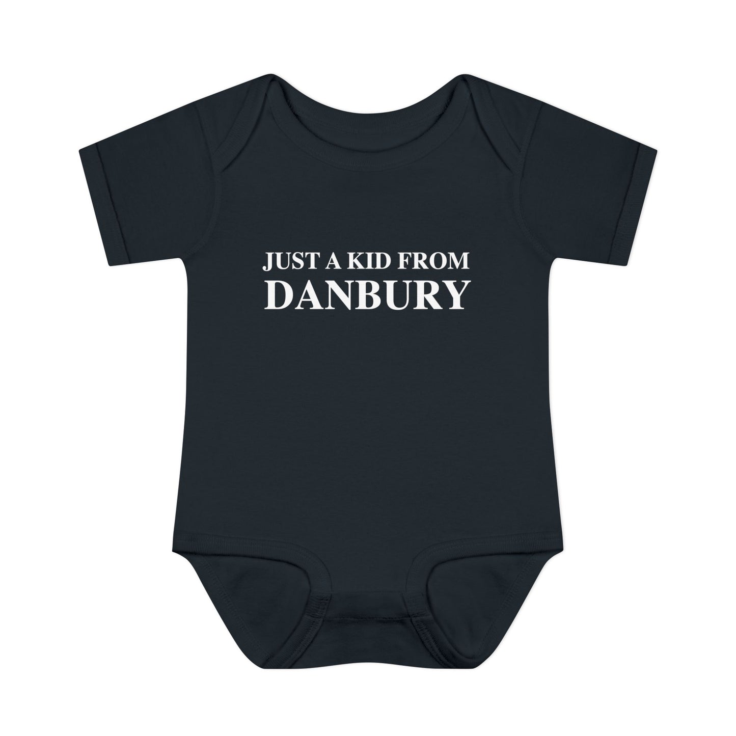 Just a kid from Danbury Infant Baby Rib Bodysuit