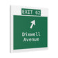 Vintage WCP Exit 62 Sign Matte Canvas, Stretched, 1.25"