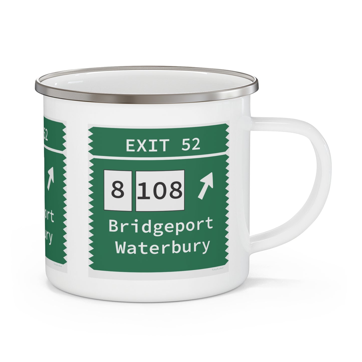 Vintage Merritt Parkway Exit 52 Sign Enamel Camping Mug