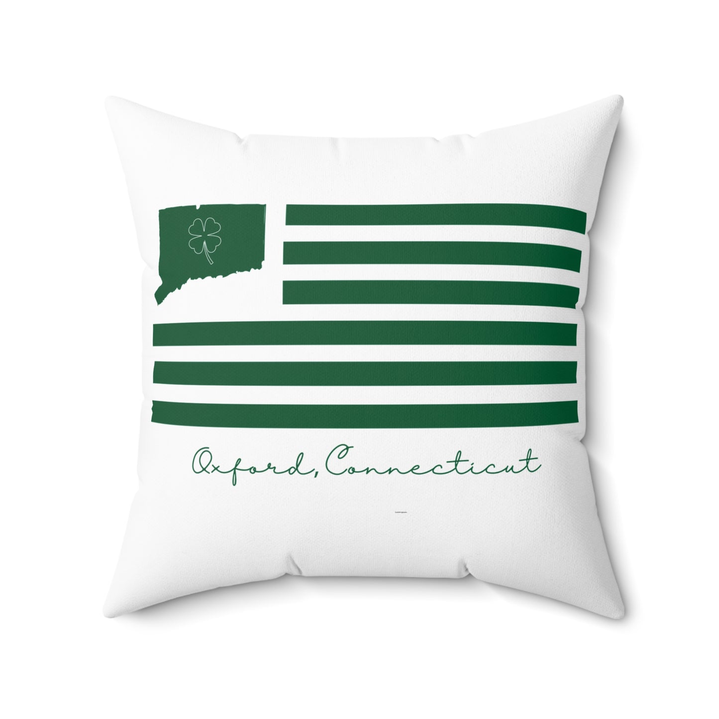Oxford Connecticut St. Patrick’s Day Flag Spun Polyester Square Pillow