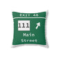 Vintage Merritt Parkway Exit 48 Sign Spun Polyester Square Pillow