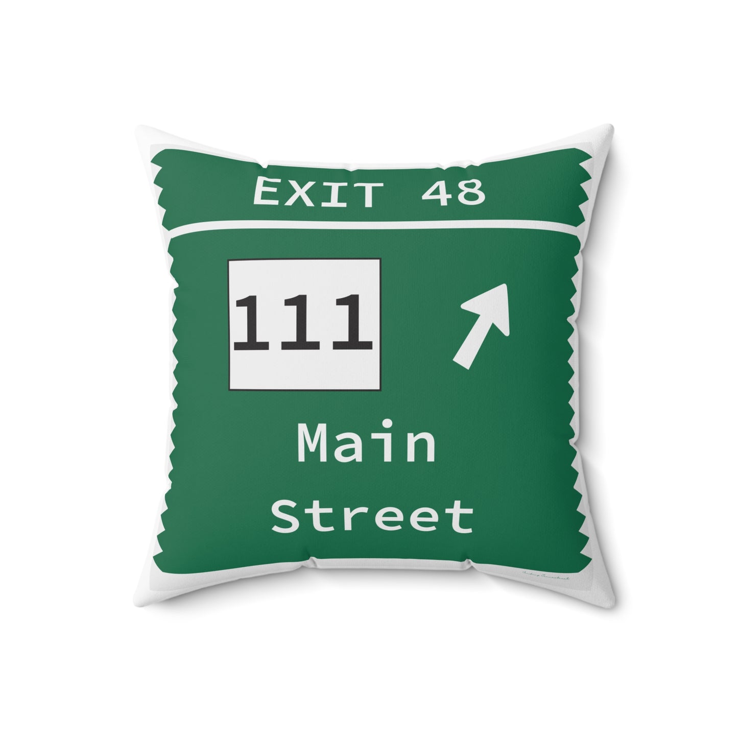 Vintage Merritt Parkway Exit 48 Sign Spun Polyester Square Pillow