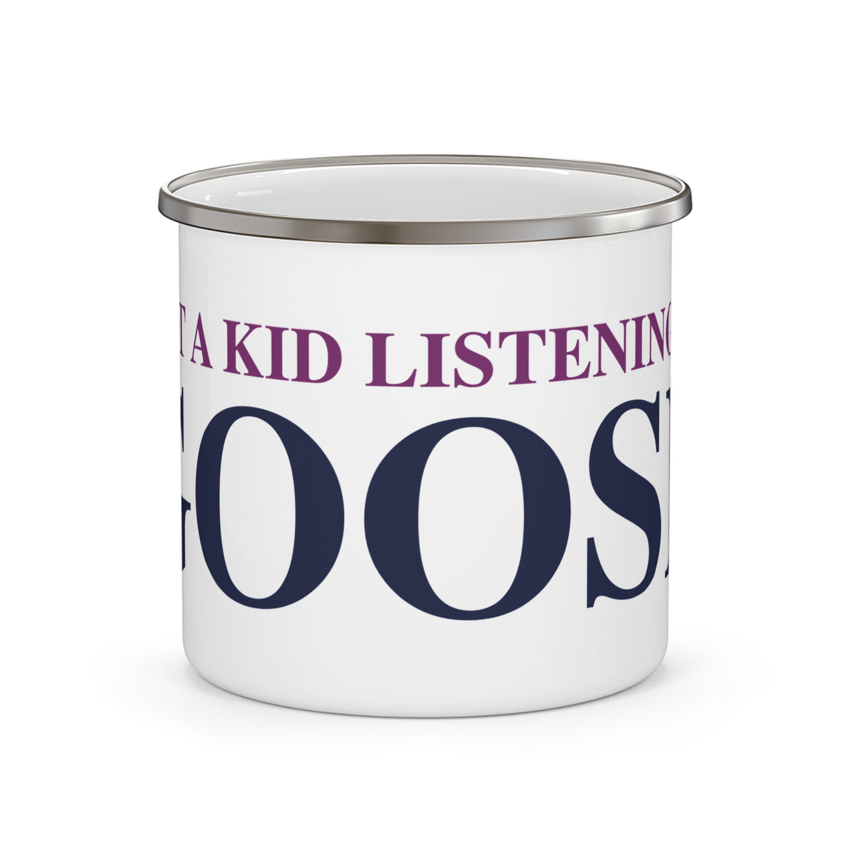 Just a kid listening to Goose - Blue & Purple Enamel Camping Mug