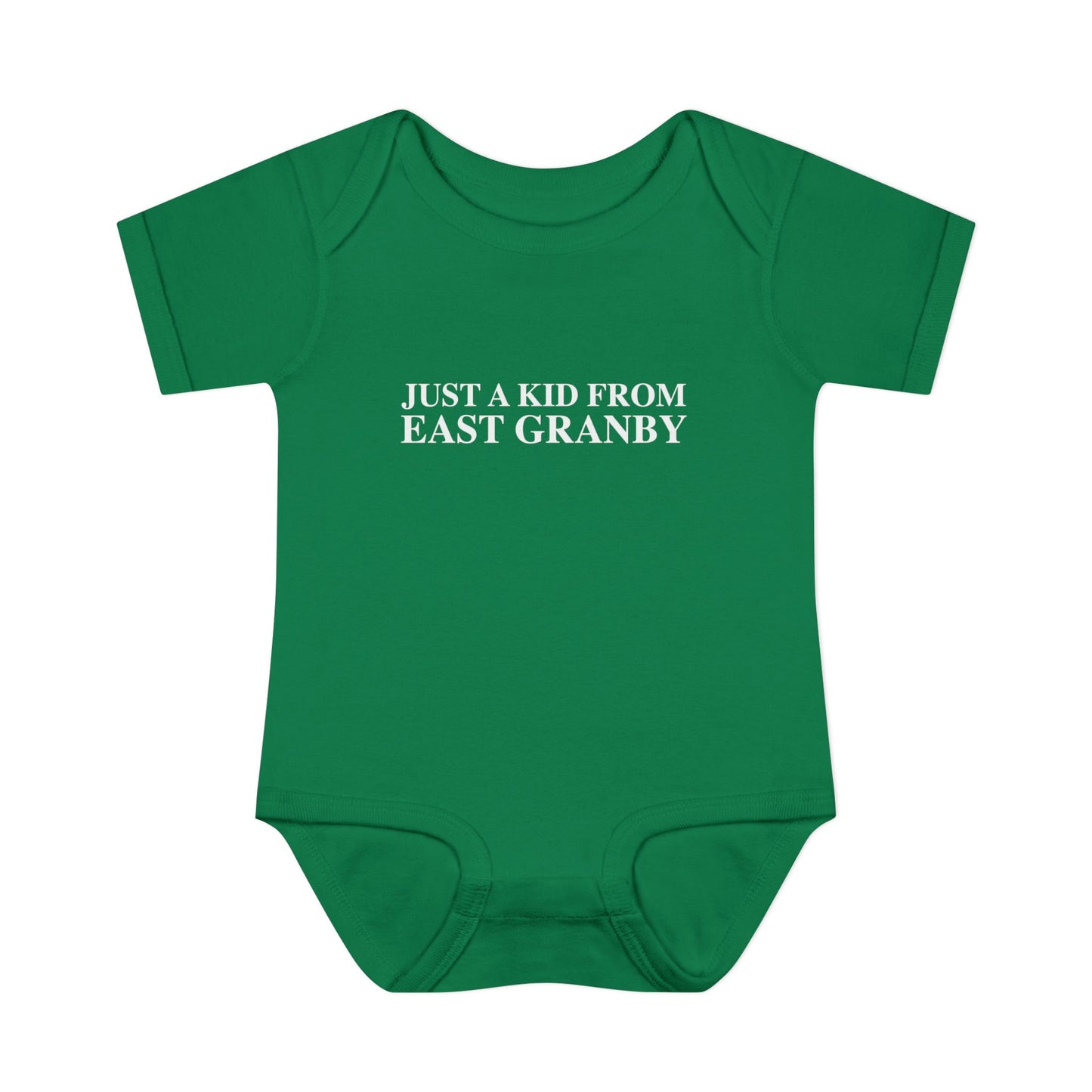 Just a kid from East Granby Infant Baby Rib Bodysuit