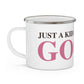 Just a kid listening to Goose - Pink & Espresso Enamel Camping Mug