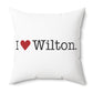 I Heart Wilton. Spun Polyester Square Pillow