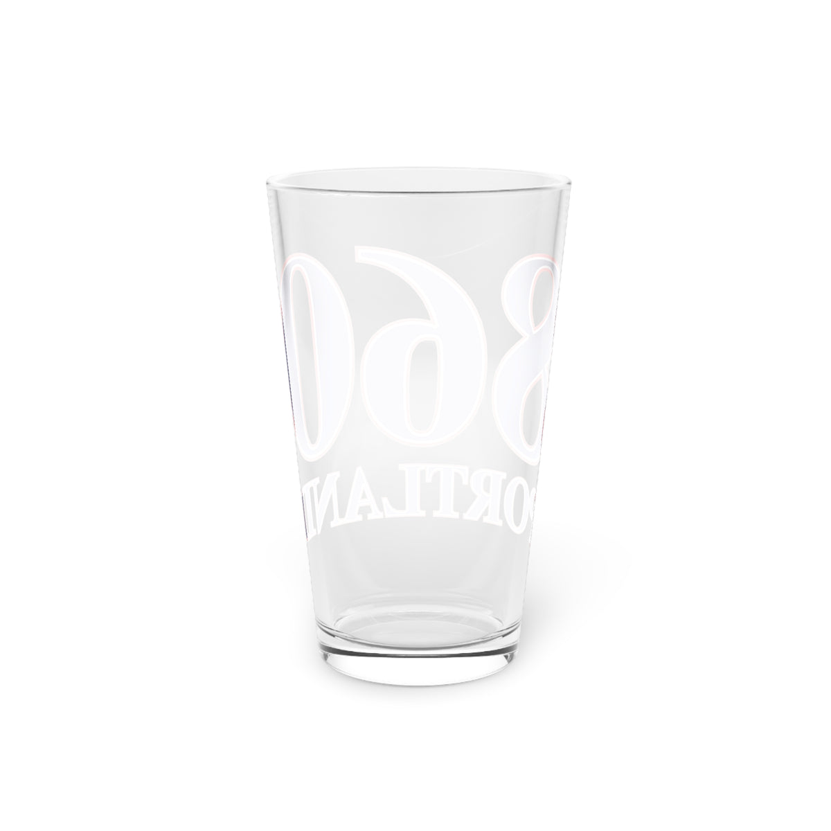 860 Portland Red, White & Blue Pint Glass, 16oz