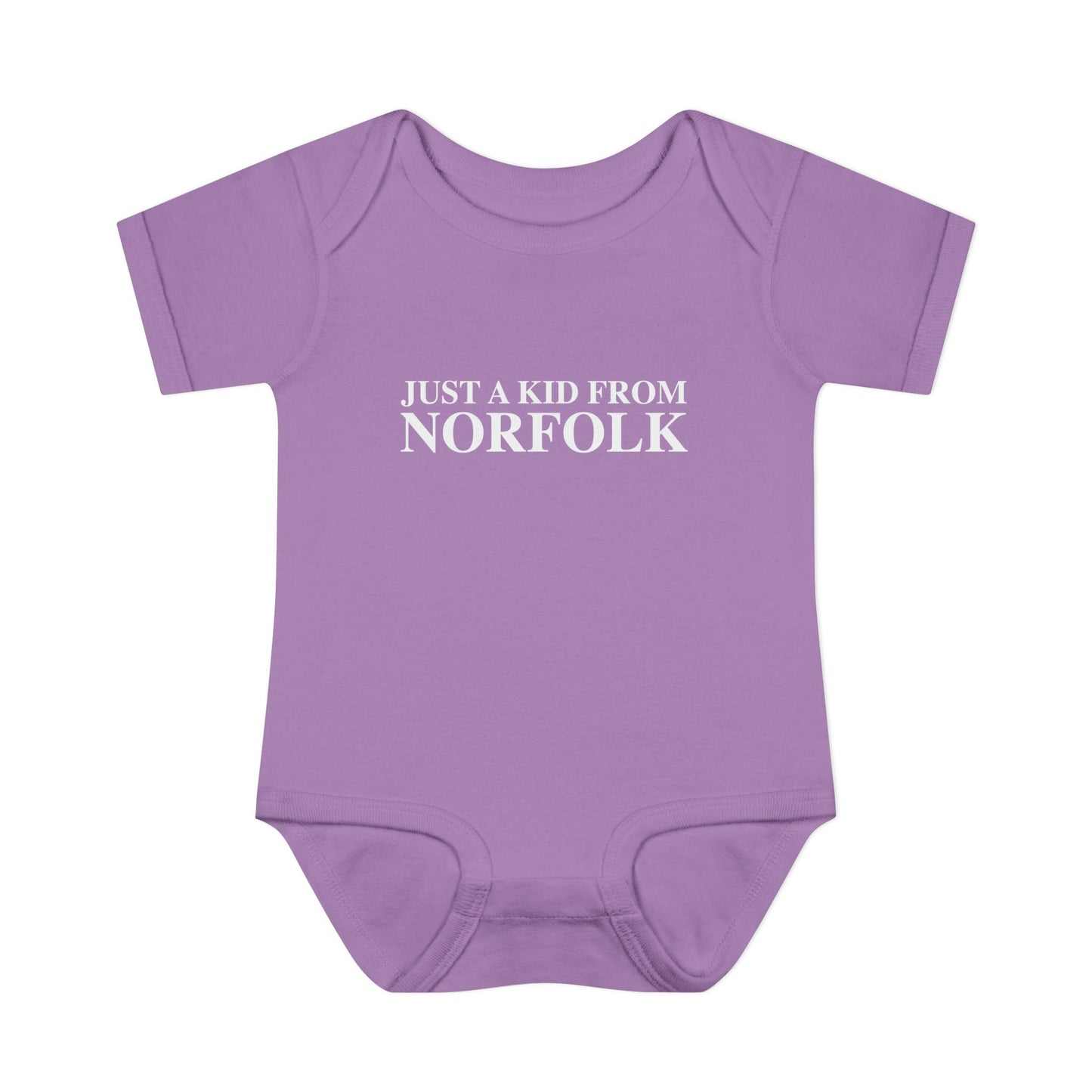 Just a kid from Norfolk Infant Baby Rib Bodysuit