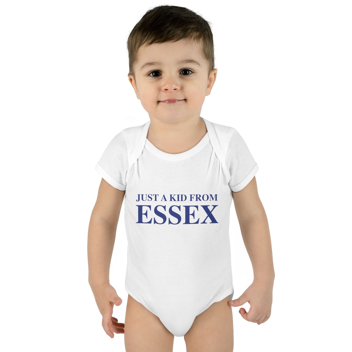 Just a kid from Essex Infant Baby Rib Bodysuit