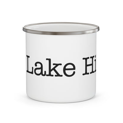 I Heart Lake Hills. Enamel Camping Mug