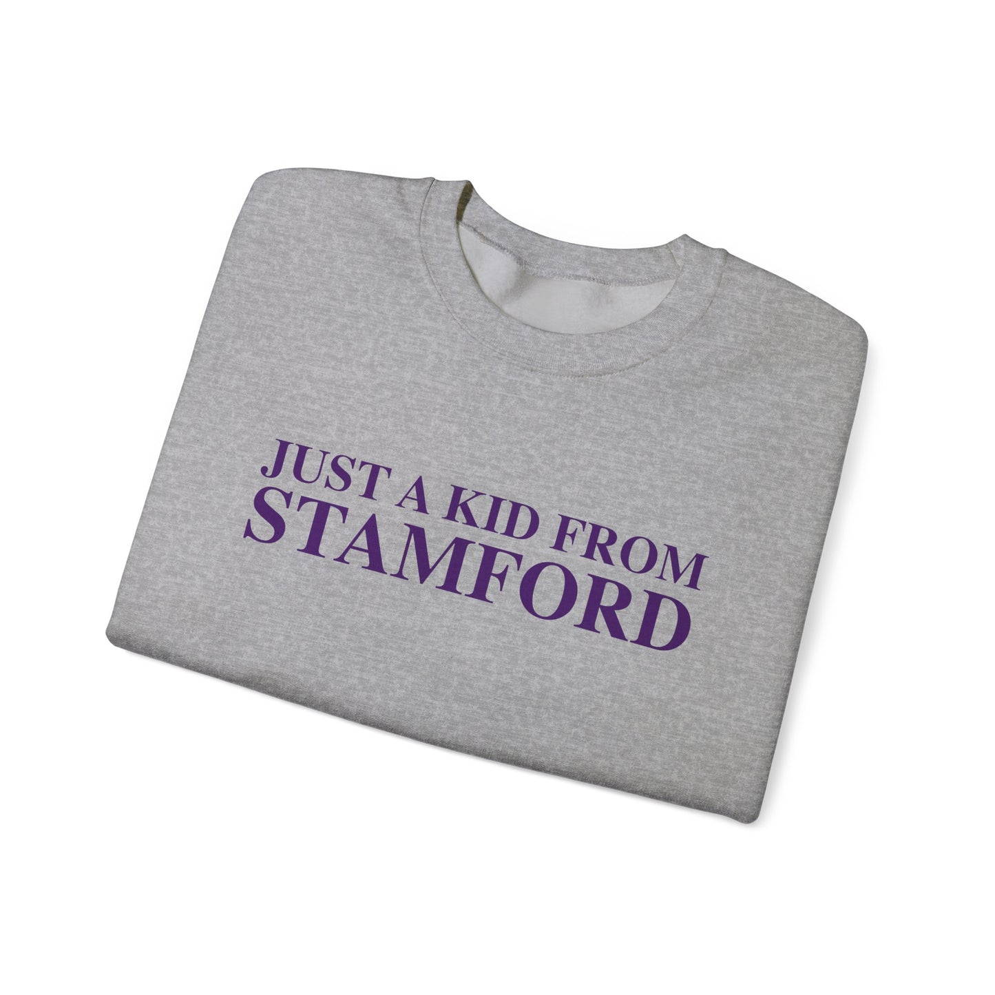 Just a kid from Stamford Unisex Heavy Blend™ Crewneck Sweatshirt