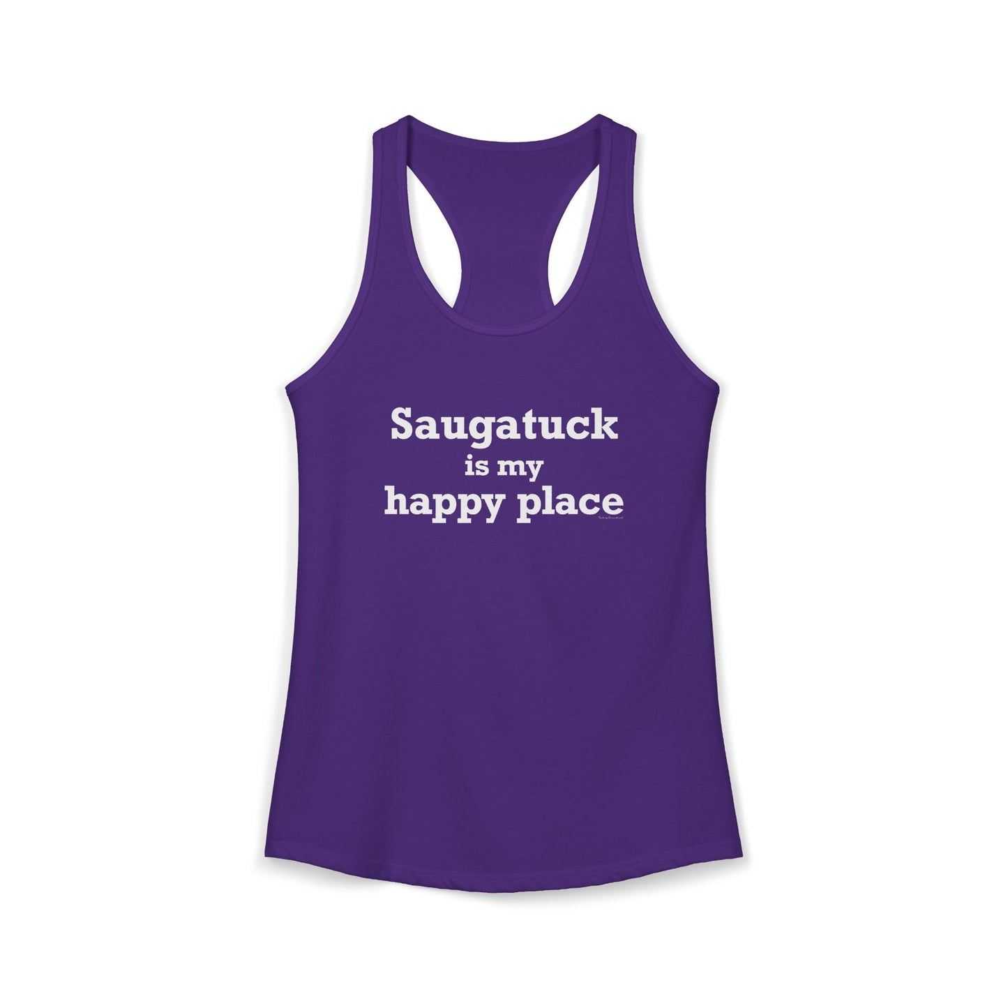 Saugatuck Is My Happy Place Women's Ideal Racerback Tank Top