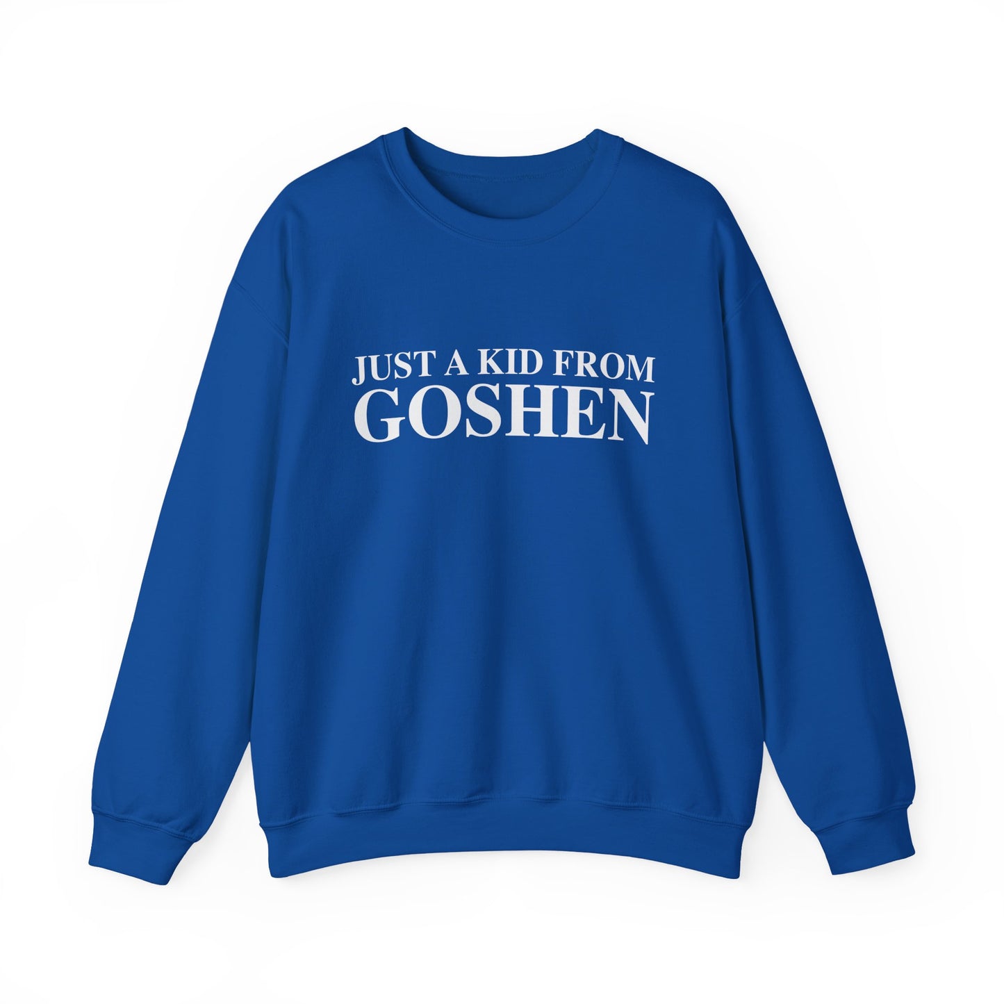 Just a kid from Goshen Unisex Heavy Blend™ Crewneck Sweatshirt