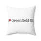 I Heart Greenfield Hill. Spun Polyester Square Pillow